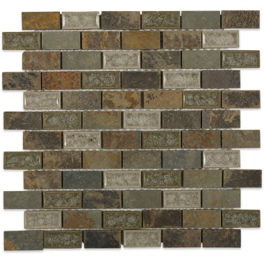 Art Glass Slate Tile 12" x 12" - Rustic