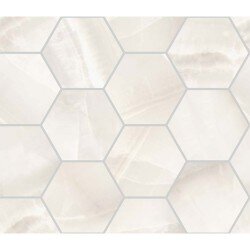 Akoya Hexagon Marble Look Tile 4" x 4" - White