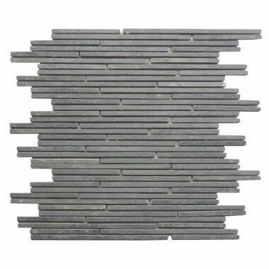 Slate Tile Mini Baguette Interlocking Tile 12" x 12" - Black