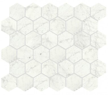 I Marmi Marble Look Tile Hexagon Mosaic 2" x 2" - Carrara Polished