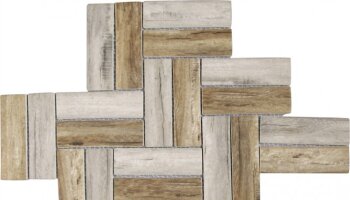 Glass Tile Herringbone Wood Look Matte 11