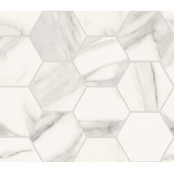 Trumarmi Polished Hexagon 4"x4" Marble Look Tile 12" x 13" - Extra