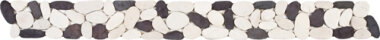 Pebble Sliced Matte Interlocking Border 4" x 12" - Mix White/Brown