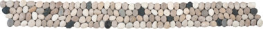 Pebble Rectified Matte Interlocking Border 4" x 12" - Mix White/Grey/Beige/Black