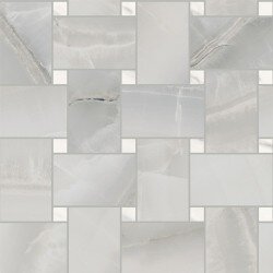 Akoya Weave Marble Look Tile 12" x 12" - Silver