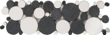 Reconstituted Stone Tile Mosaic Border 4" x 12" - Mix White/Black