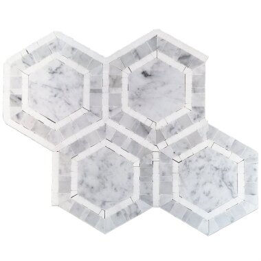 Metrology Hexagon Marble Look Tile 10.75" x 12.25" - Carrara & Thassos