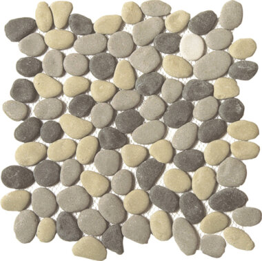 Pebble Reconstituted Interlocking 12" x 12" - Mix Grey