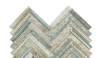 Art Glass Herringbone Tile 10