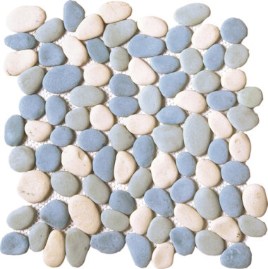 Pebble Reconstituted Interlocking 12" x 12" - Mix Turquoise