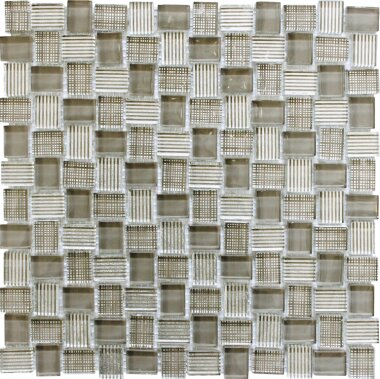 Bali Batik Glass Mosaic Tile - 11.8" x 11.8" - Beige