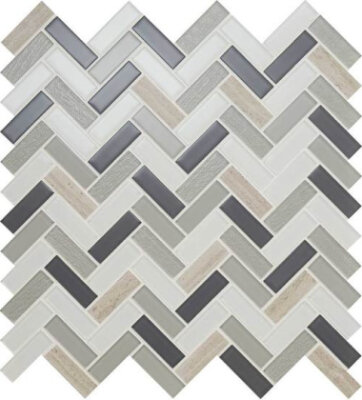 Serentina Tile Herringbone 11 1/2" x 12 3/4" - Tranquility