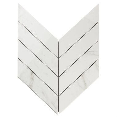 Lithe Chevron Mosaic Marble Look Tile 11.02" x 11.22" - Statuario Venato