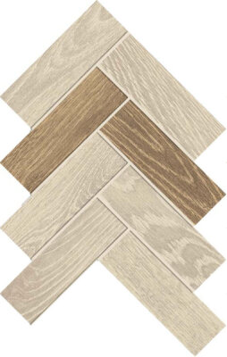 Homeland Herringbone Wood Look Porcelain Mosaic Tile 10" x 11" - Sun