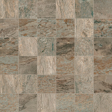 Renova 2" x 2" Mosaic Tile 12" x 12" - Golden Grey