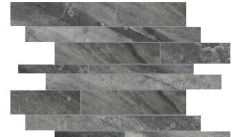 Evolution Random Strip Mosaic Tile - Carbon