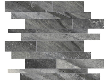 Evolution Random Strip Mosaic Tile - Carbon