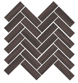 Mood Wood Herringbone Mosaic Porcelain Tile 12" x 15" - Brown