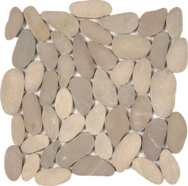 Pebble XL Sliced Matte Interlocking 12" x 12" - Beige