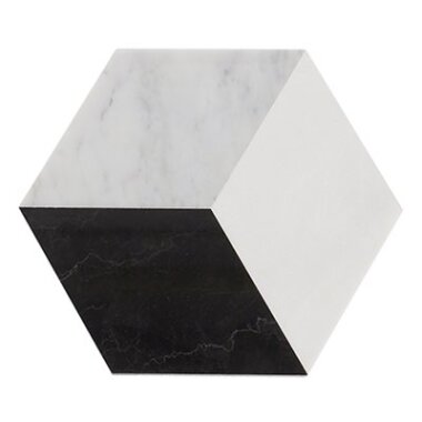 Pari Classico Decor Marble Look Tile 8" x 9.21" - Thassos and Nero and Carrara