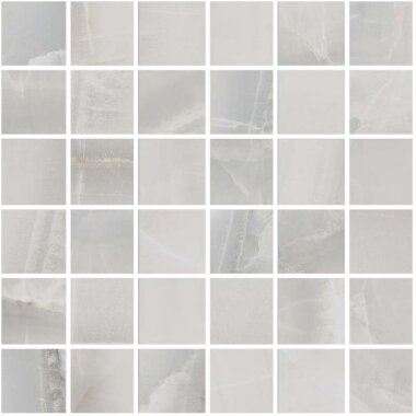 Akoya Mosaic 2"x2" Marble Look Tile 12" x 12" - Silver