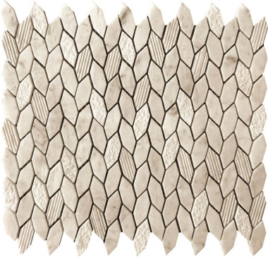 Bali Leaf Mosaic Tile - 11.8" x 12" - Beige