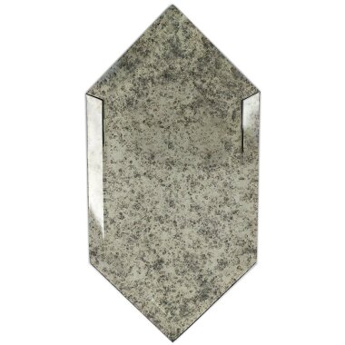 Elongated Beveled Hexagon Marble Look Tile 7" x 4" - Antique Mirror