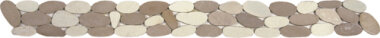 Pebble XL Sliced Matte Interlocking Border 4" x 12" - Mix White/Beige