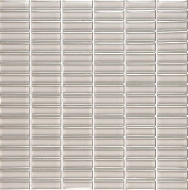 Cristallo Stacked Mosaic Tile 0.6" x 1.9" - Warm Grey