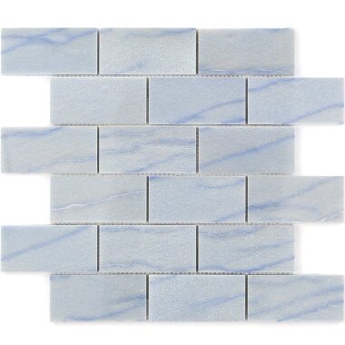 Blue Macauba Brick Marble Look Tile 11.81" x 11.81" - Blue