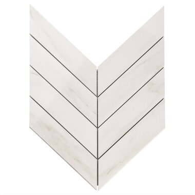 Lithe Chevron Mosaic Marble Look Tile 11.02" x 11.22" - Dolomite Snow