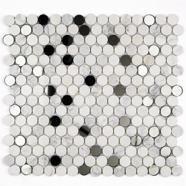 Vision Circles Marble Look Tile 11.25" x 12.75" - Ming Green