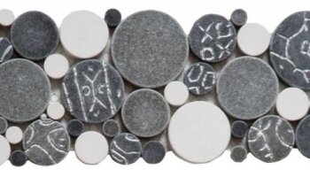 Reconstituted Pebble Interlocking Mosaic Tile Border - 4