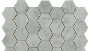 White Carrara Hexagon Marble Look Tile 11.75