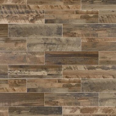 Preservation Wood Look Porcelain Tile 6" x 36" - Petrified Gray