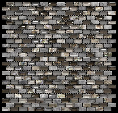 Yahly Brick Mosaics Marble Look Tile 11.22" x 11.18" - Grey