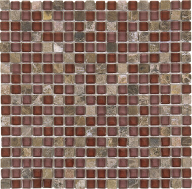 Glass Tile Glossy Mosaic 1" x 1" - Brown