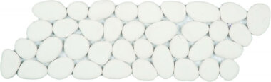 Reconstituted Pebble Interlocking Mosaic Tile Border - 4" x 12" - White