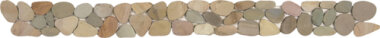 Pebble Sliced Matte Interlocking Border 4" x 12" - Mix Golden