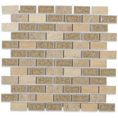 ART GLASS COUNTRY TRAVERTINE 1X2 12" x 12" - Beige