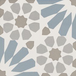 Anthology Smalta Etnic Big Aster Deco Tile 8" x 8" - Light Blue