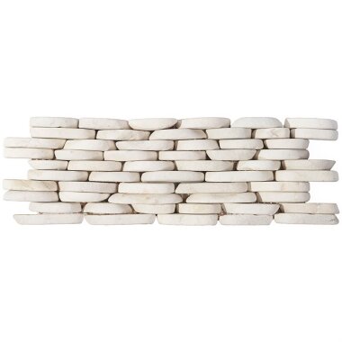 Pebblestone Stacked Sliced Tile 4" x 10.75" - Lovina White