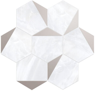 Esagona Marble Look Tile 11.8" x 11.1" - Bianco