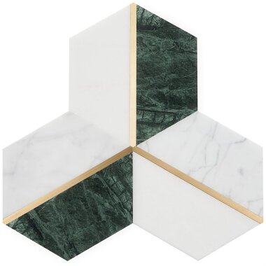 Carraway Hexagon Marble Look Tile 10" x 12" - Verde