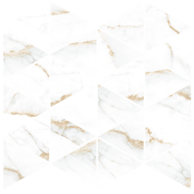 Dual Triangle Mosaic Marble Look Tile 12" x 12" - White