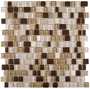 Quartzite Stone Tile Mosaic Interlocking 12.4" x 12.4" - Beige Multi