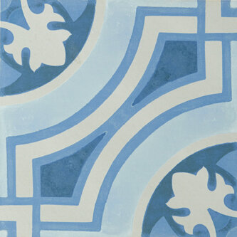 Hydraulic Tile 12" x 12" - Blue (Special Order takes 2-3 months)