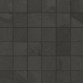 Brazilian Slate (Porcelain Tile) 12" x 12" - Rail Black 2" x 2" Mosaic