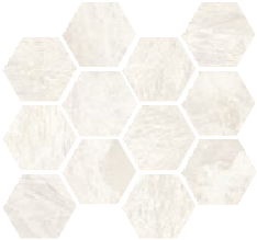 Paradiso Maxi 4" Hex Mosaic Marble Look Tile 12" x 13.5" - Ivory Polished