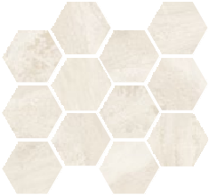 Paradiso Maxi 4" Hex Mosaic Marble Look Tile 12" x 13.5" - Beige Polished